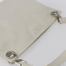 LOEWE Shoulder Bag Leather White Silver Auth bs31203-6