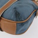 LOEWE Anagram Hand Bag Nylon Blue Gold Auth bs31204-14