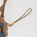 LOEWE Anagram Hand Bag Nylon Blue Gold Auth bs31204-10