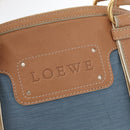 LOEWE Anagram Hand Bag Nylon Blue Gold Auth bs31204-18