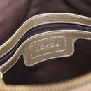 LOEWE Anagram Hand Bag Nylon Blue Gold Auth bs31204-11