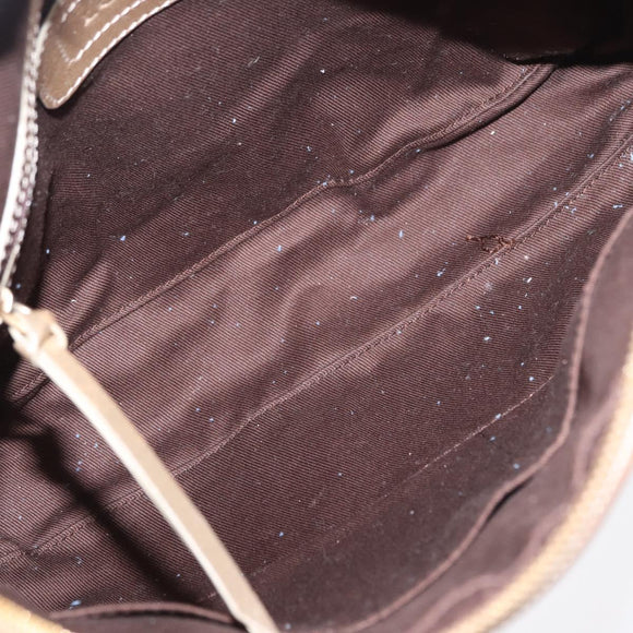 LOEWE Anagram Hand Bag Nylon Blue Gold Auth bs31204