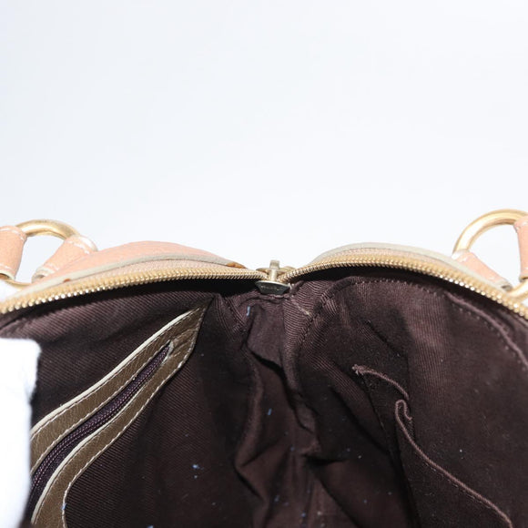 LOEWE Anagram Hand Bag Nylon Blue Gold Auth bs31204