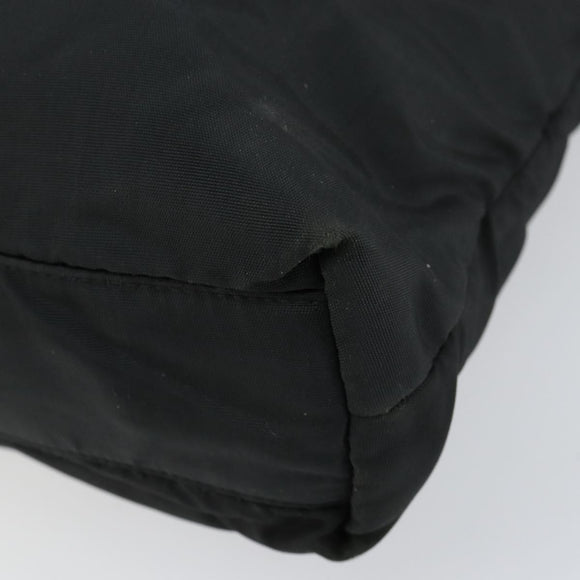 LOEWE Tote Bag Nylon Leather Black Silver Auth bs31205