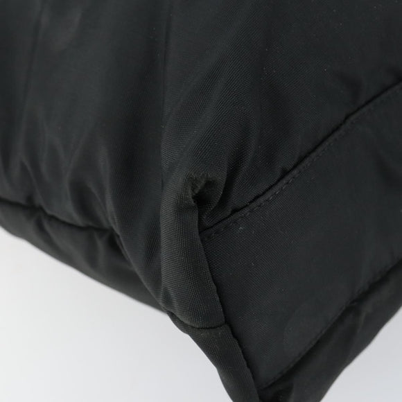 LOEWE Tote Bag Nylon Leather Black Silver Auth bs31205