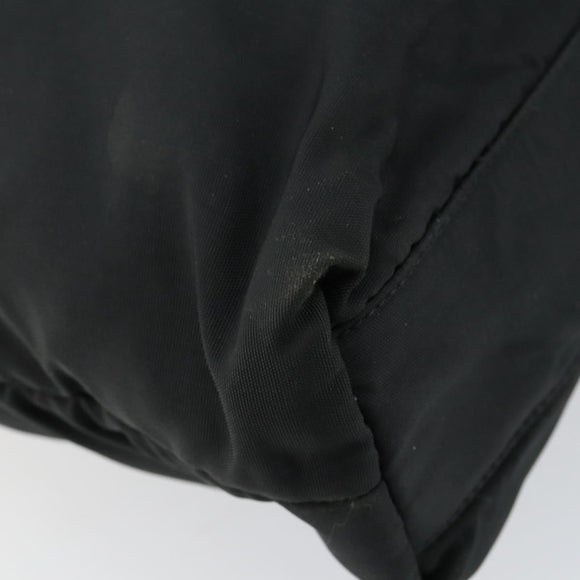 LOEWE Tote Bag Nylon Leather Black Silver Auth bs31205