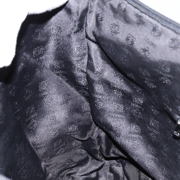 LOEWE Tote Bag Nylon Leather Black Silver Auth bs31205