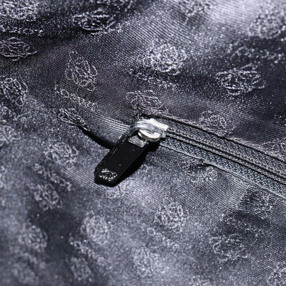 LOEWE Tote Bag Nylon Leather Black Silver Auth bs31205