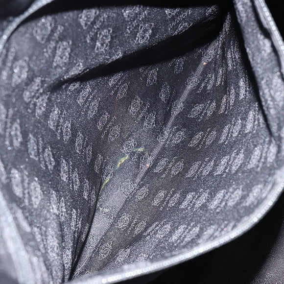 LOEWE Tote Bag Nylon Leather Black Silver Auth bs31205