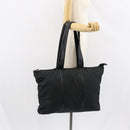 LOEWE Tote Bag Nylon Leather Black Silver Auth bs31205-21