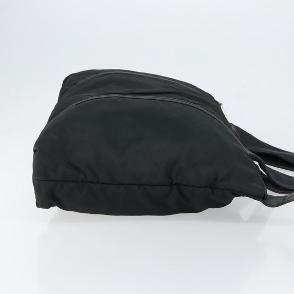 LOEWE Tote Bag Nylon Leather Black Silver Auth bs31205