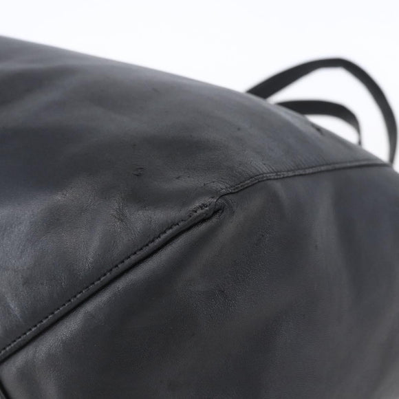 CELINE Horizontalkava Tote Bag Leather Black Gold Auth bs31206