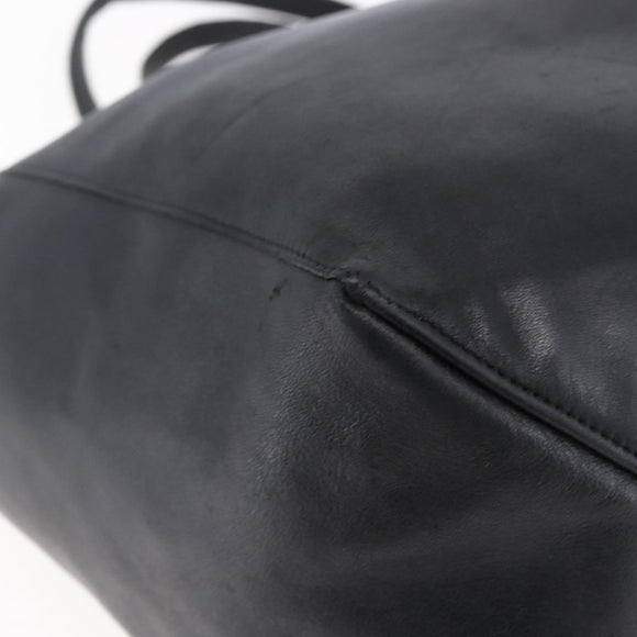 CELINE Horizontalkava Tote Bag Leather Black Gold Auth bs31206