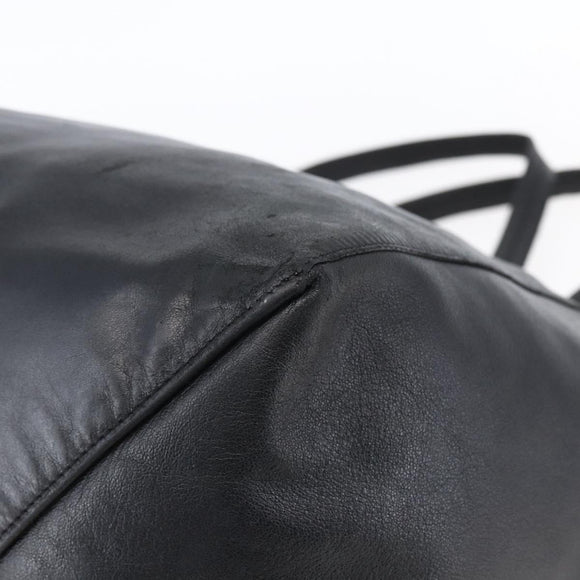 CELINE Horizontalkava Tote Bag Leather Black Gold Auth bs31206