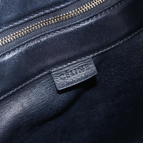 CELINE Horizontalkava Tote Bag Leather Black Gold Auth bs31206