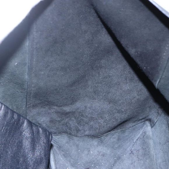 CELINE Horizontalkava Tote Bag Leather Black Gold Auth bs31206