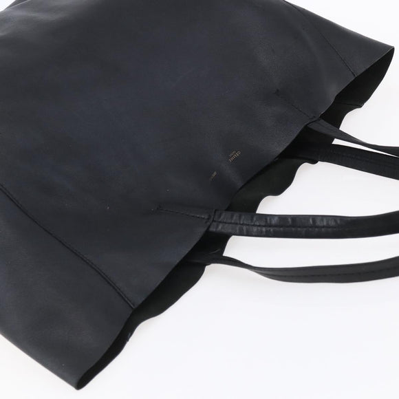 CELINE Horizontalkava Tote Bag Leather Black Gold Auth bs31206