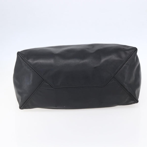 CELINE Horizontalkava Tote Bag Leather Black Gold Auth bs31206