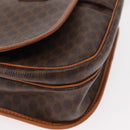 CELINE Macadam Canvas Shoulder Bag PVC Leather Brown Gold Auth bs31207-14