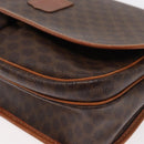 CELINE Macadam Canvas Shoulder Bag PVC Leather Brown Gold Auth bs31207-15