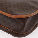 CELINE Macadam Canvas Shoulder Bag PVC Leather Brown Gold Auth bs31207-17