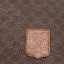 CELINE Macadam Canvas Shoulder Bag PVC Leather Brown Gold Auth bs31207-18