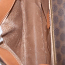 CELINE Macadam Canvas Shoulder Bag PVC Leather Brown Gold Auth bs31207-11