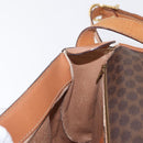 CELINE Macadam Canvas Shoulder Bag PVC Leather Brown Gold Auth bs31207-20