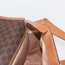 CELINE Macadam Canvas Shoulder Bag PVC Leather Brown Gold Auth bs31207-21