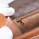 CELINE Macadam Canvas Shoulder Bag PVC Leather Brown Gold Auth bs31207-22