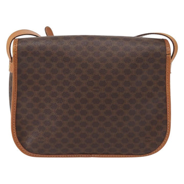 CELINE Macadam Canvas Shoulder Bag PVC Leather Brown Gold Auth bs31207 - 0