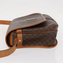 CELINE Macadam Canvas Shoulder Bag PVC Leather Brown Gold Auth bs31207-4