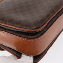 CELINE Macadam Canvas Shoulder Bag PVC Leather Brown Gold Auth bs31208-16