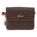 CELINE Macadam Canvas Shoulder Bag PVC Leather Brown Gold Auth bs31208-13