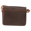 CELINE Macadam Canvas Shoulder Bag PVC Leather Brown Gold Auth bs31208-2