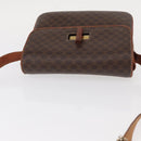 CELINE Macadam Canvas Shoulder Bag PVC Leather Brown Gold Auth bs31208-6
