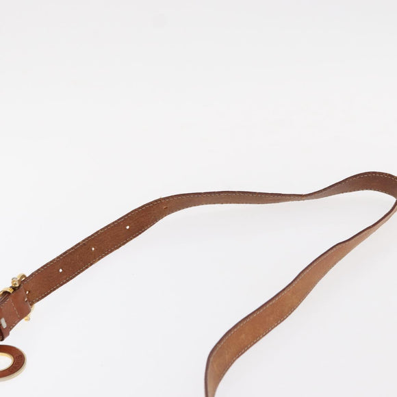 CELINE Macadam Canvas Shoulder Bag PVC Leather Brown Gold Auth bs31208