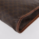 CELINE Macadam Canvas Clutch Bag PVC Leather Brown Gold Auth bs31209-14