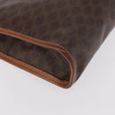 CELINE Macadam Canvas Clutch Bag PVC Leather Brown Gold Auth bs31209-15
