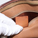 CELINE Macadam Canvas Clutch Bag PVC Leather Brown Gold Auth bs31209-12