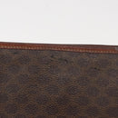 CELINE Macadam Canvas Clutch Bag PVC Leather Brown Gold Auth bs31209-3