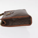CELINE Macadam Canvas Clutch Bag PVC Leather Brown Gold Auth bs31209-5