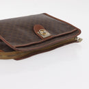 CELINE Macadam Canvas Clutch Bag PVC Leather Brown Gold Auth bs31209-6