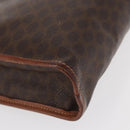 CELINE Macadam Canvas Clutch Bag PVC Leather Brown Gold Auth bs31209-8