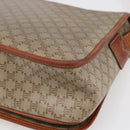 CELINE Macadam Canvas Shoulder Bag PVC Beige Gold Auth bs31210-16