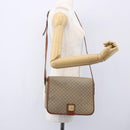 CELINE Macadam Canvas Shoulder Bag PVC Beige Gold Auth bs31210-23