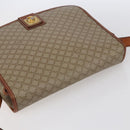 CELINE Macadam Canvas Shoulder Bag PVC Beige Gold Auth bs31210-6