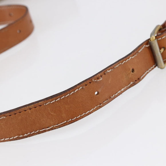 CELINE Macadam Canvas Shoulder Bag PVC Beige Gold Auth bs31210