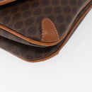 CELINE Macadam Canvas Shoulder Bag PVC Leather Brown Gold Auth bs31211-14