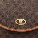 CELINE Macadam Canvas Shoulder Bag PVC Leather Brown Gold Auth bs31211-18